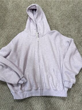 Skims Classic Cotton Light Lavender Zip-Up Hoodie